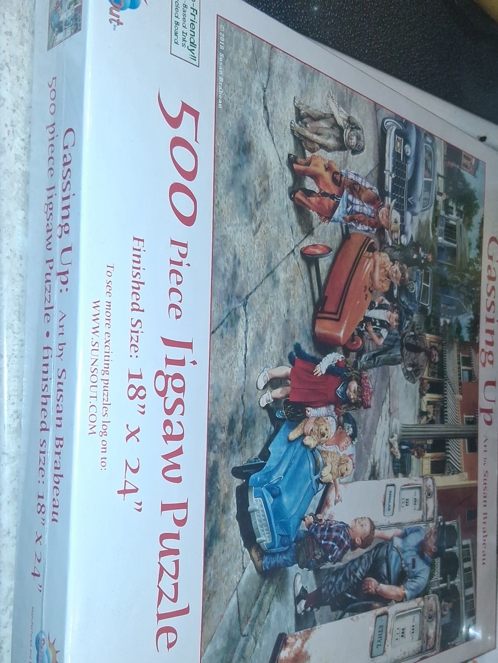 Gassing Up 500-Piece Jigsaw Puzzle by Susan Brabeau